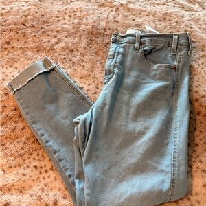 Levi's Light Blue Skinny Jeans with Raw Hem